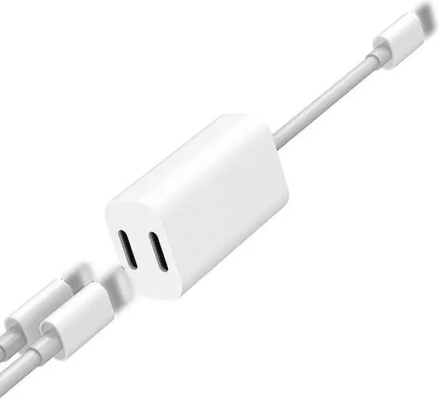 Alt view image 2 of 6 - 1Pcs 2 in 1 Audio Cable Adapter For iPhone 7 8 Plus For Apple interface to Earphone Splitter USB Audio Adapter Charging/Music/Call