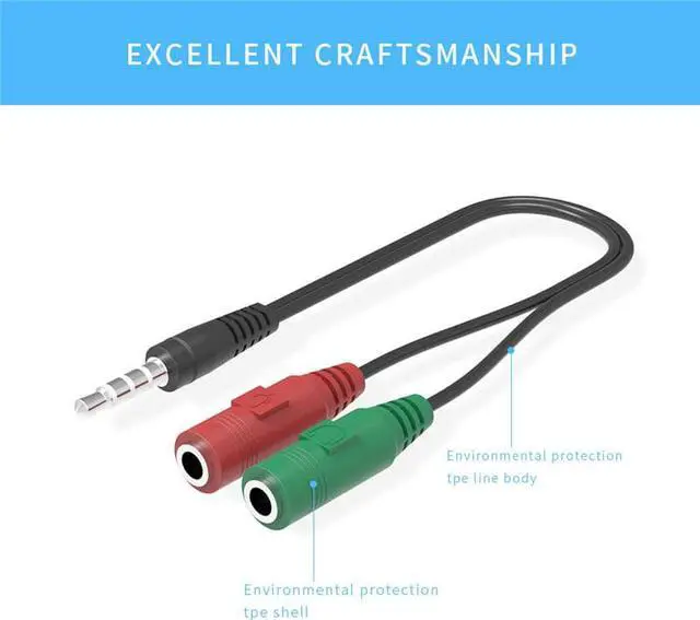Alt view image 2 of 6 - 1Pcs 3.5mm Headphone Audio Splitter 1 Male to 2 Female Audio Adapter Cable for Headset Smartphone Laptop Tablet