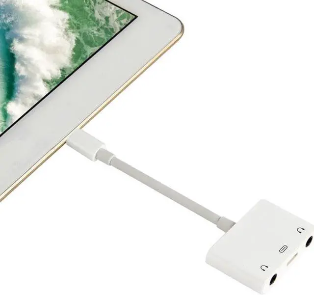 Alt view image 2 of 6 - 1Pcs 3in1 For iPad 8 Pin interface Dual 3.5mm Charge Call Audio Splitter Adapter For iPhone X 7 8 Plus 6s ipad