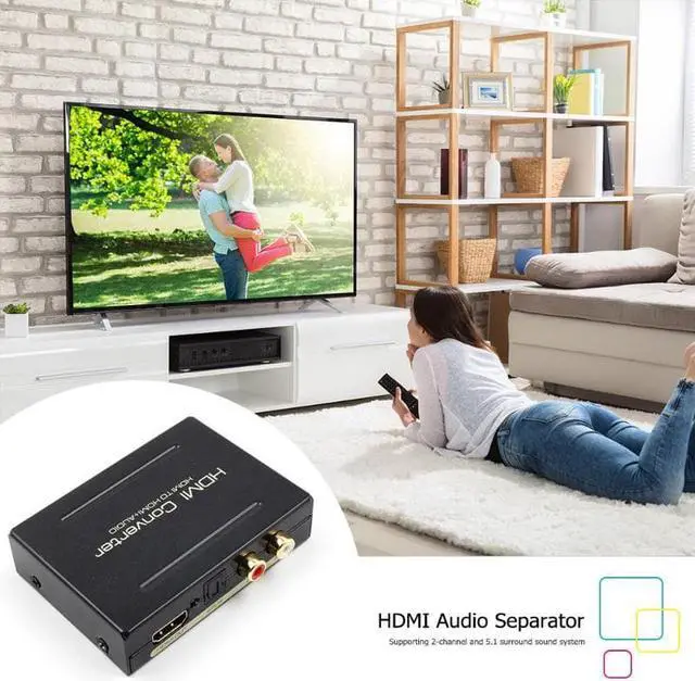 Alt view image 2 of 6 - 1Pcs HDMI Splitter 4K HDMI Audio Extractor Optical Toslink Splitter SPDIF+RCA L/R to HDMI Video Audio Adapter Converter