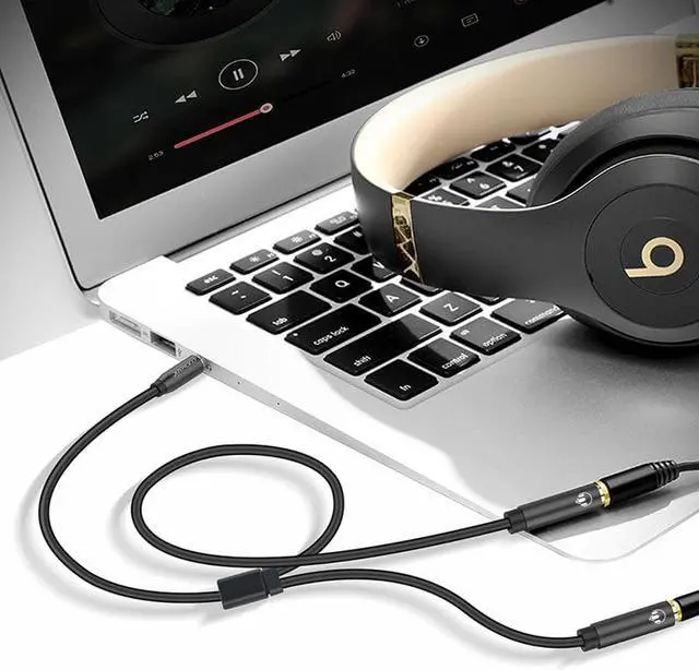 Alt view image 5 of 6 - 1Pcs Jack 3.5mm headphone splitter supports both headphone microphone 3.5mm 1 male to 2 female headphone audio splitter adapter
