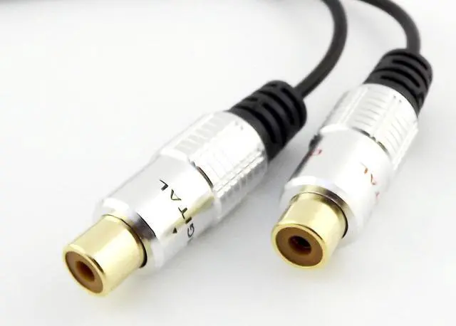 Alt view image 4 of 5 - 1Pcs 3.5mm 1/8" Mini Stereo Female To 2 RCA Female Jack Audio Adapter Splitter Cable 25cm
