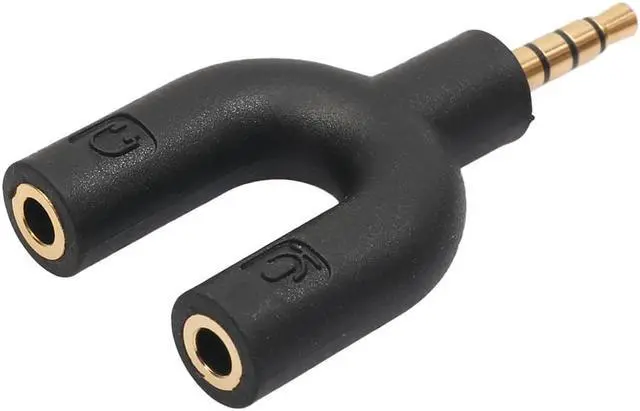 Alt view image 5 of 6 - 2pcs Earphone Splitter Adapter U Type Jack 3.5mm To Dual 3.5mm Headphone Seperator Male To Female Stereo Audio Adapter
