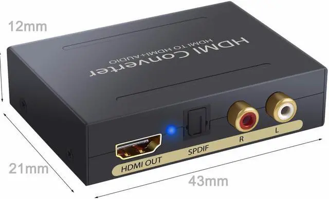 Alt view image 5 of 6 - 1Pcs 1080P HDMI to HDMI Optical TOSLINK SPDIF and Analog Mini 3D HDMI Audio Splitter Adapter for Apple TV Blu ray Player