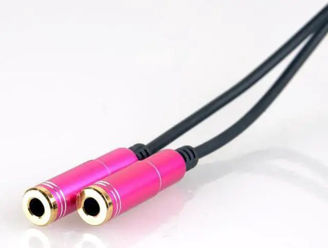 Alt view image 5 of 6 - 1Pcs Professional 3.5mm Stereo Audio Male to 2 Female Headset Mic Y Splitter Cable Adapter