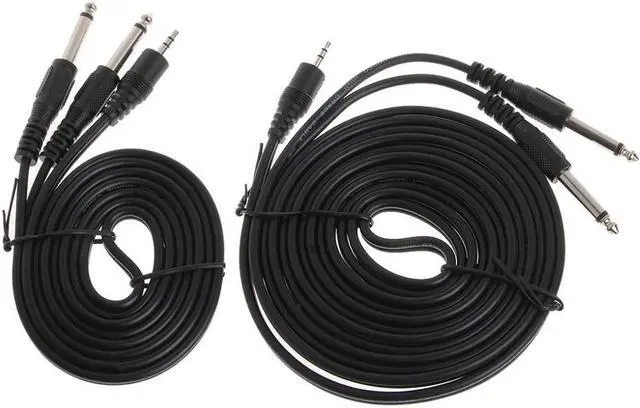 Alt view image 5 of 6 - 1Pcs Stereo 3.5mm 1/8" Jack To 2x 6.35mm 1/4" Male Mono Audio Splitter Adapter Cable audio connections speakers, mixing desk