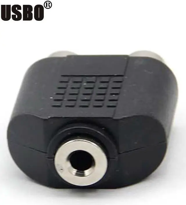 Alt view image 3 of 6 - 1Pcs one min two 3.5mm female to 2RCA female 3.5 to double lotus audio adapter Splitter