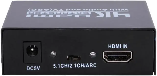 Alt view image 4 of 6 - 1Pcs 4K HDMI Audio Extractor HDMI TO HDMI/Optical SPDIF +RCA L/R Audio Splitter Adapter