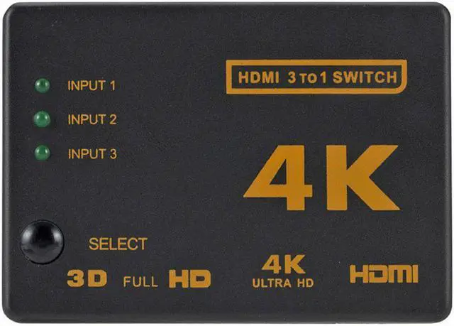 Alt view image 2 of 6 - 1Pcs 4K*2K 3x1 HDMI Switch Splitter 3 In 1 out HDTV Audio Video Converter Adapter with Remote Control for XBOX360 DVD PS3 Projector