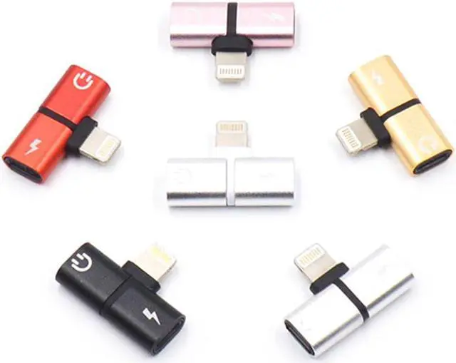 Main image of 1Pcs 2 In 1 Earphone Converter Charging Adapter for Apple Audio Charge Splitter Mini Portable Charger Adapter