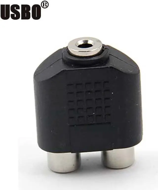 Alt view image 2 of 6 - 1Pcs one min two 3.5mm female to 2RCA female 3.5 to double lotus audio adapter Splitter