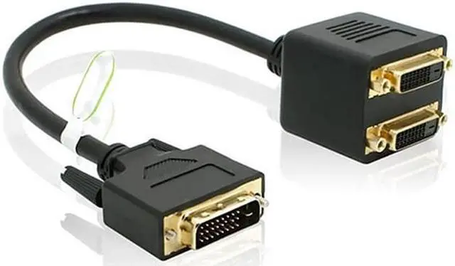 Alt view image 2 of 3 - 1Pcs Adaptor DVI D Male to Dual 2 DVI I Female Video Y Splitter Cable Adapter Great Deals 15
