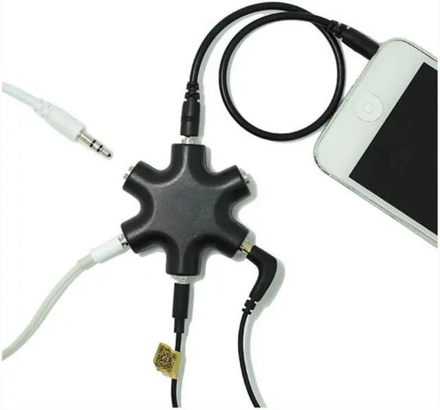 Alt view image 5 of 6 - 1Pcs 3.5mm Earphone Audio Splitter Adapter 1 Male to 1 2 3 4 5 Female Cable 5 Port Aux Music Sound Output Cables