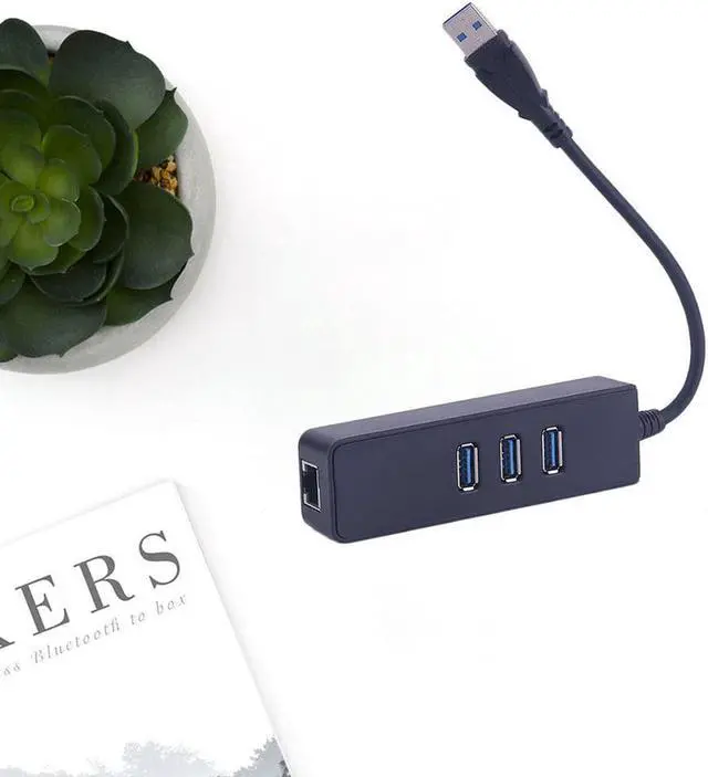 Alt view image 3 of 6 - 1Pcs 3 Ports USB3.0 Gigabit Ethernet Lan RJ45 Network Adapter Hub to 1000 Mbps MacPC HM External Network Cable Splitter