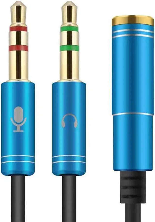 Alt view image 6 of 6 - 1Pcs 35cm 3.5mm Stereo Audio Male to 2 Female Headset Mic Y Splitter Cable Adapter