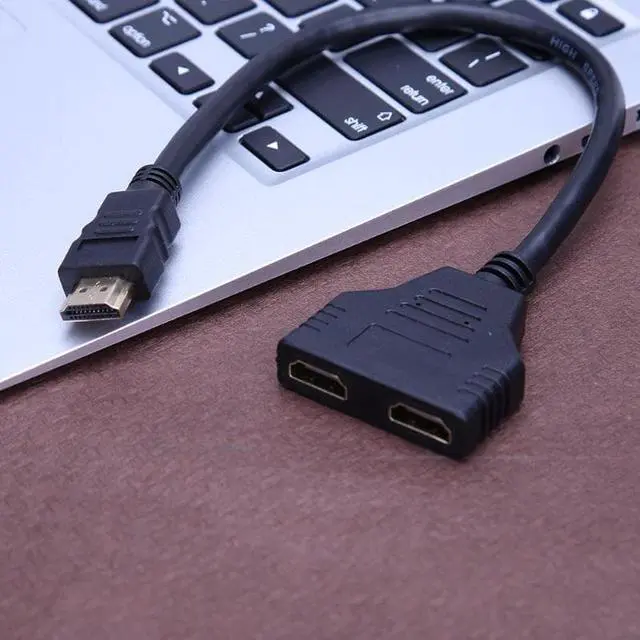Alt view image 4 of 6 - 1Pcs HDMI Splitter Cable 1 Male To Dual HDMI 2 Female Y Splitter Adapter in HDMI HD LED LCD TV Audio & Video Cables