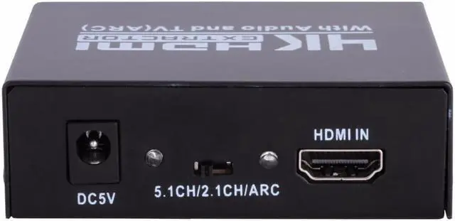 Alt view image 3 of 6 - 1Pcs HDMI Audio Extractor HDMI to HDMI and Audio SPDIF Stereo Audio Converter HDMI Audio Splitter Adapter Support 5.1CH