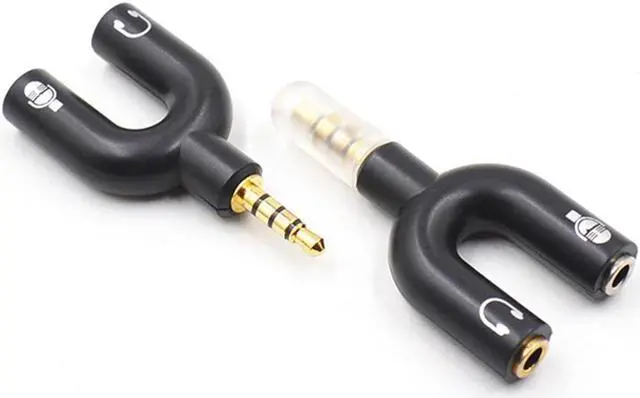Alt view image 5 of 6 - 1Pcs Audio Splitter Male to 2 Female 3.5mm/0.1inch 0.1inch Small and compact design Plug U shaped Audio Adapter