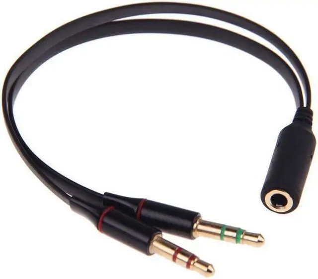 Alt view image 2 of 6 - 1Pcs 3.5 Mm Headphone Earphone Audio Cable Microphone 1 Female To 2 Male Connected Cord Y Splitter Adapter