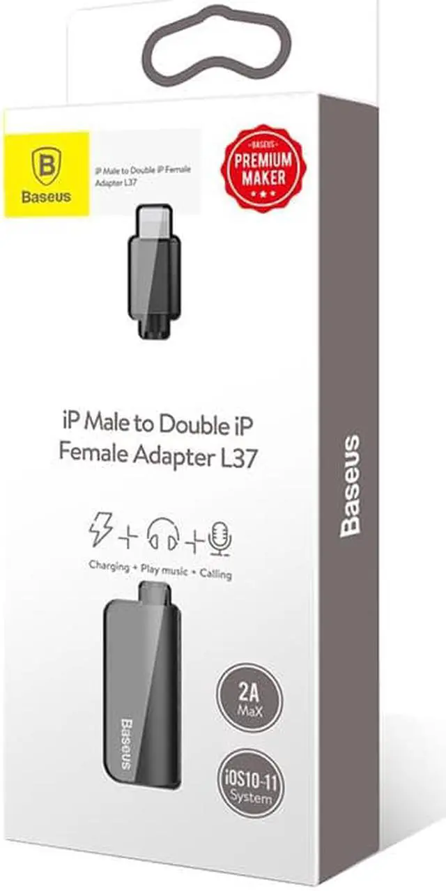 Alt view image 6 of 6 - 1Pcs Baseus Aux Audio Cable for iPhone 7 8plus Splitter Cable Adapter for iPhone iOS 11 Aux Cable Earphone Charging Adapter USB Cable