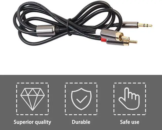 Alt view image 4 of 6 - 1Pcs 3.5 mm to 2 RCA Audio Cable AUX Splitter 3.5mm Stereo Male to Male 2 RCA Adapter Speaker Cable 1m Pure Copper Audio Cable