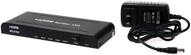 Alt view image 2 of 3 - 1Pcs Full HD 1080p 4 port HDMI Splitter 1X4 with power adapter HDMI video audio switch converter support 3D