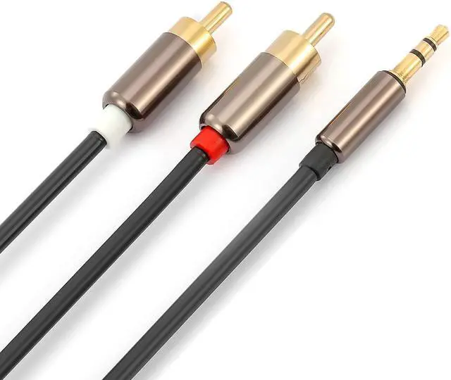 Alt view image 3 of 6 - 1Pcs 1m AUX to RCA Adapter 3.5mm Male Jack to 2 RCA Male AUX Stereo Analog Audio Y Adapter Cable Cord Digital Signal Converter