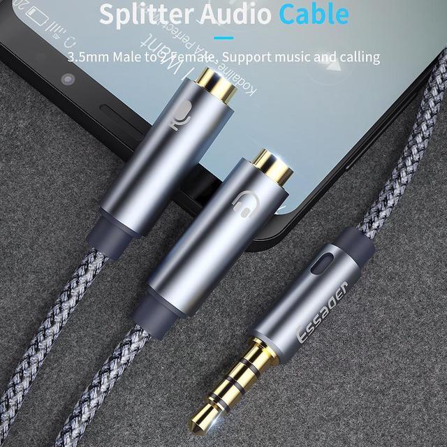 Alt view image 2 of 6 - 1Pcs Headphone Splitter 3.5mm Audio Cable 3.5 mm Splitter Adapter Male to 2 Female Jack AUX Cable for iPhone Xiaomi Redmi MP3