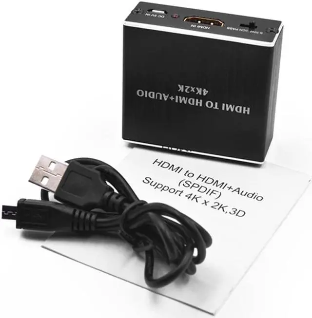 Alt view image 2 of 6 - 1Pcs Hdmi audio extractor HDMI to HDMI and Optical TOSLINK SPDIF 3.5mm Stereo Audio Extractor Converter HDMI Audio Splitter Adapter