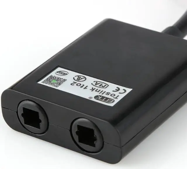 Alt view image 5 of 6 - 1Pcs Digital Optical Fiber Audio Cable 1 Male to 2 Female Splitter Adapter Black