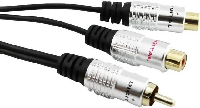 Alt view image 2 of 6 - 1Pcs 1x Gold Plated RCA Phono Male to Dual RCA Female Jack M/F Y Splitter Audio Video Adapter Cable Metal Aluminum Shell 25cm