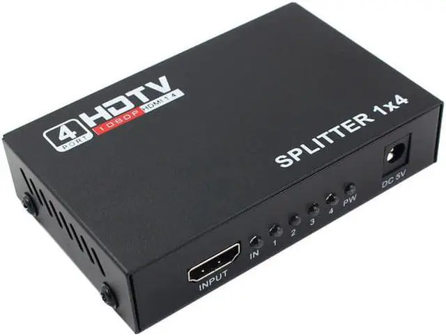 Alt view image 4 of 6 - 1Pcs DOITOP 1 in 4 out 4 Port HDMI Splitter 1X4 Hub Repeater Amplifier V1.4 3D 1080P HDMI Audio Cable Adapter Converter