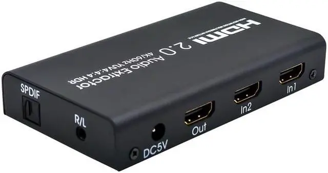 Alt view image 2 of 6 - 1Pcs HDMI2.0 Audio Extractor Splitter 2in 1out 4K@60Hz YUV 4:4:4 HDR For HDTV DVD Player, Blu Ray Player, Network Player, Set Top B