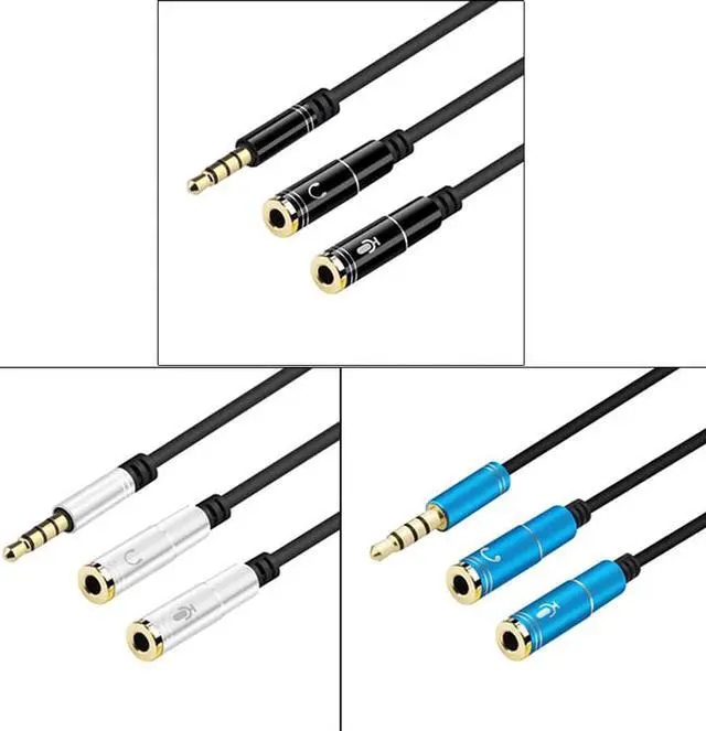 Alt view image 6 of 6 - 1Pcs Headphone Splitter 3.5mm Jack Headphone+Mic Audio Splitter Adapter 3.5mm Male to 2 Female Aux Cable for Computer PC Microphone