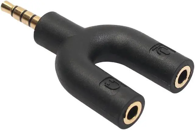 Alt view image 4 of 6 - 2pcs Earphone Splitter Adapter U Type Jack 3.5mm To Dual 3.5mm Headphone Seperator Male To Female Stereo Audio Adapter