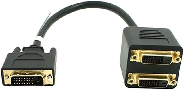 Alt view image 3 of 3 - 1Pcs Adaptor DVI D Male to Dual 2 DVI I Female Video Y Splitter Cable Adapter Great Deals 15