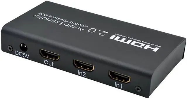 Alt view image 4 of 6 - 1Pcs HDMI2.0 Audio Extractor Splitter 2in 1out 4K@60Hz YUV 4:4:4 HDR For HDTV DVD Player, Blu Ray Player, Network Player, Set Top B
