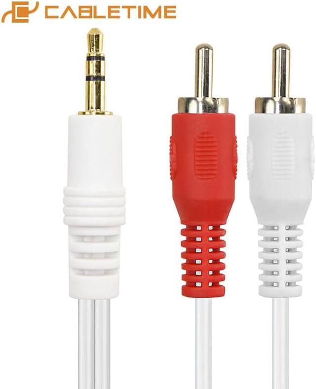 3.5 MM Audio Jack to 2 RCA Audio Cable - CABLETIME