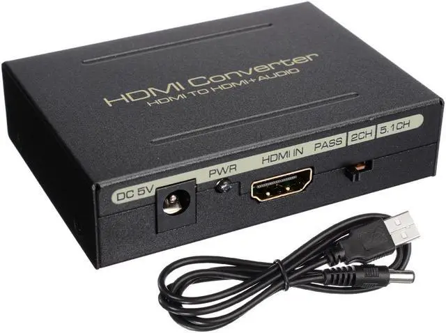 Alt view image 2 of 6 - 1Pcs HDMI to HDMI Optical + SPDIF + RCA L/R Analog Extractor Converter Audio Splitter Adapter 1080P with USB Cable