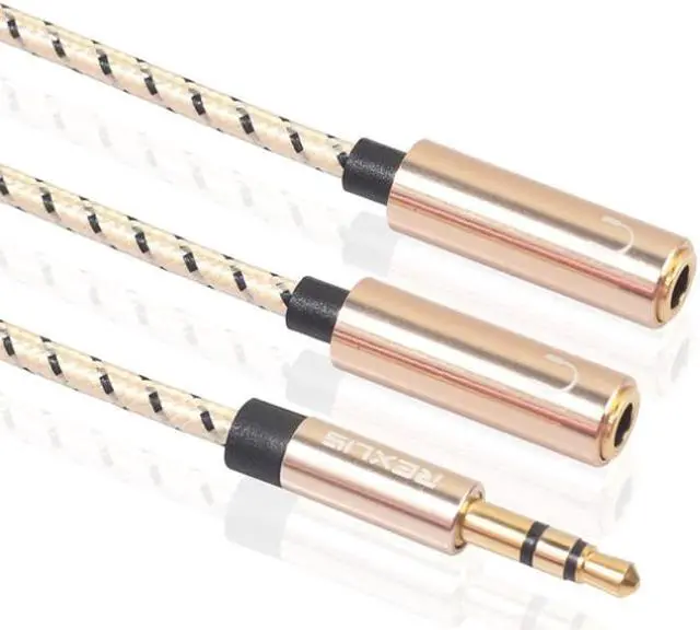 Alt view image 4 of 6 - 1Pcs 3.5mm Headset Audio Cable Divider Connect 2 Headphones Male To 2 Female Jacks Splitter Aux Adapter Cable For Samsung Mp3 Player