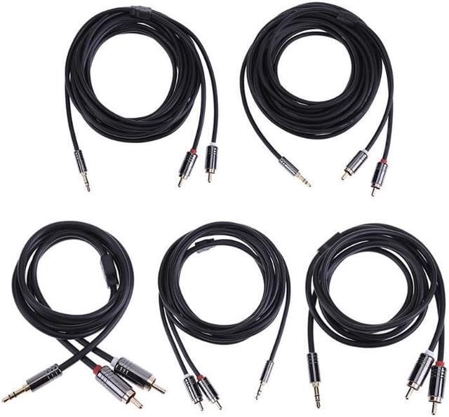 Main image of 1Pcs 3.5mm Male to 2 RCA Male Audio Splitter Converter Cable Adapter 24K Gold Plated Plug Audio Speaker Cables Cord Wire Line