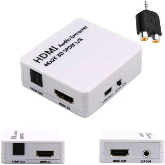 Main image of 1Pcs HDMI Audio Extractor Converter Audio Splitter 4K HDMI Digital To Analogue 3.5mm to 2 RCA Plug and play Splitter Adapter