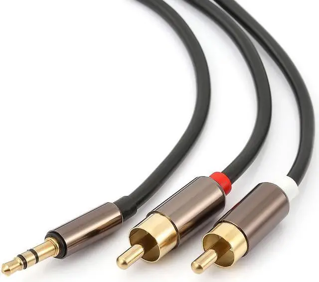 Alt view image 2 of 6 - 1Pcs 1m AUX to RCA Adapter 3.5mm Male Jack to 2 RCA Male AUX Stereo Analog Audio Y Adapter Cable Cord Digital Signal Converter