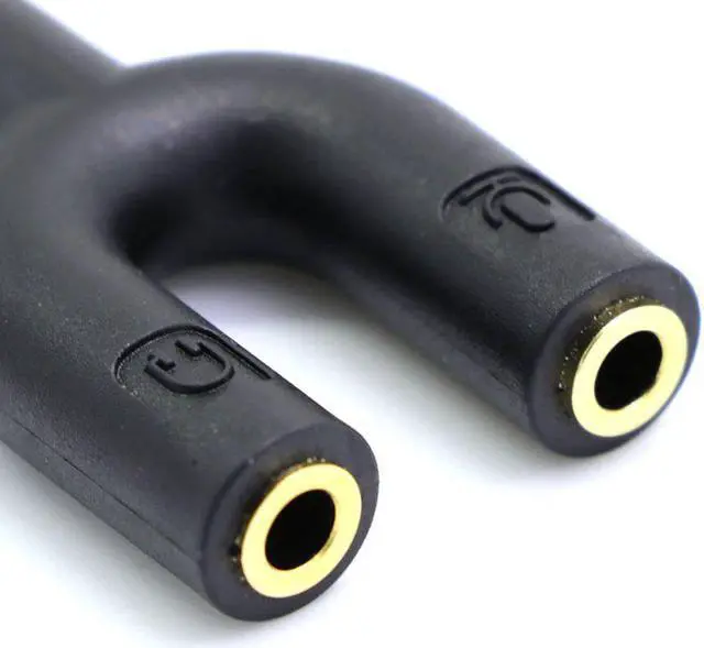 Alt view image 5 of 6 - 1Pcs Headphone Microphone Splitter 3.5mm Audio Splitter U Jack to Headphone Microphone 2 Way U Splitter Converter Adaptor