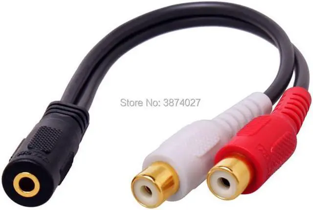 Alt view image 4 of 5 - 1Pcs gold plated head Stereo Splitter 3.5mm Female to 2 RCA Audio Jack Cable Adapter 25cm/0.25m