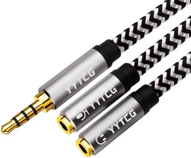 Alt view image 5 of 6 - 1Pcs YYTCG 3.5mm Audio Splitter Cable for Computer Jack 3.5mm 1 Male to 2 Female Mic Y Splitter AUX Cable Headset Splitter Adapter