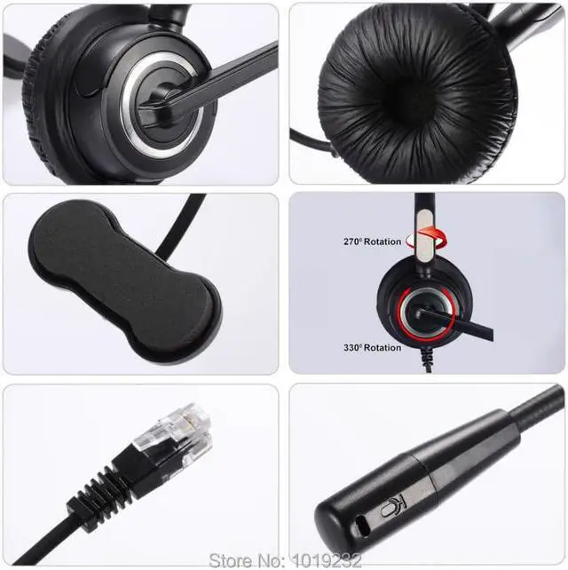 Alt view image 5 of 5 - 2PCS RJ9 Headset Call Center headphone Avaya 24XX 46XX Nortel phone headset call center headset with RJ9/RJ11 plug