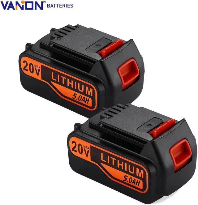 Main image of 2Pack 20V 5.0Ah MAX Lithium Battery for Black & Decker LBXR20 LB20 LBX20 LB2X4020