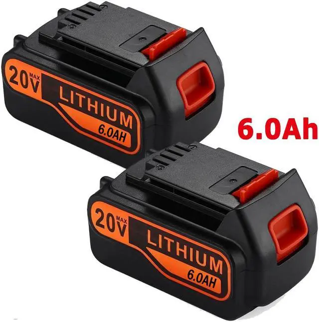 Main image of Vanon 2Pack 6.0Ah for Black & Decker 20V Lithium Ion Battery LBXR20 LB20 LBX20 LB2X4020