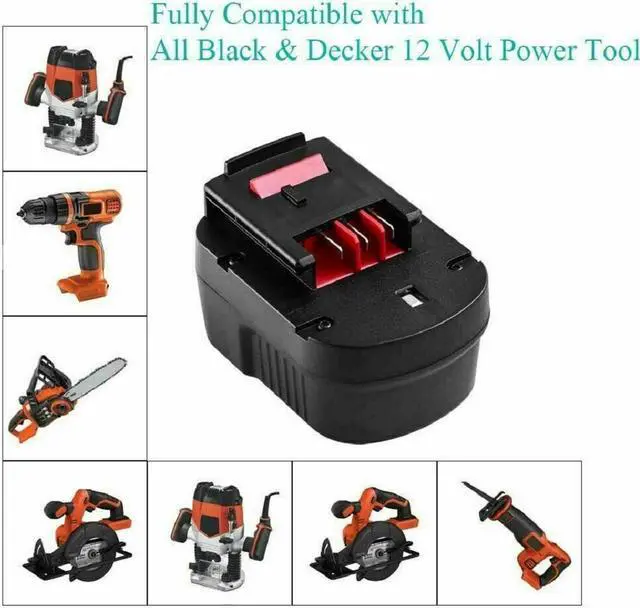 Alt view image 3 of 7 - 2Pack HPB12 for Black and Decker 12V 4.8AH Battery Firestorm FSB12 FS120BX A12